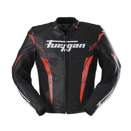 Furygan Veste Cuir Moto Pro One - Noir et rouge