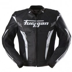 Furygan Veste Cuir Moto Pro One - Noir et blanc