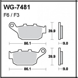 Disc brake pads Rear WRP WG-7481
