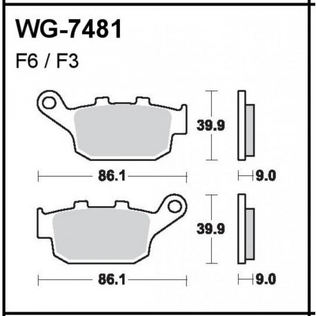 Plaquettes de frein Arrière WRP WG-7481