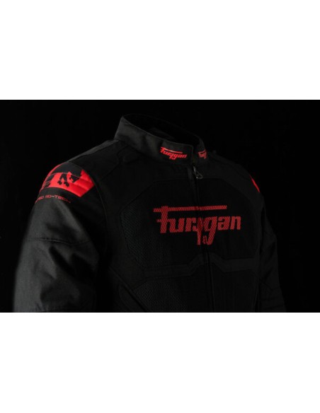 Furygan Veste Moto Textile Atom Vented Evo - Noir et rouge