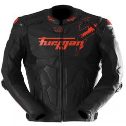 Furygan Veste Moto Cuir Raptor Evo 3 - Noir, rouge, rouge