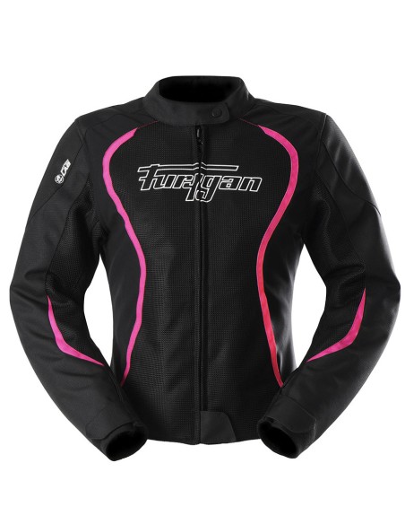 Furygan Veste Moto Textile Femme Odessa Vented 3en1 - Noir, blanc, rose
