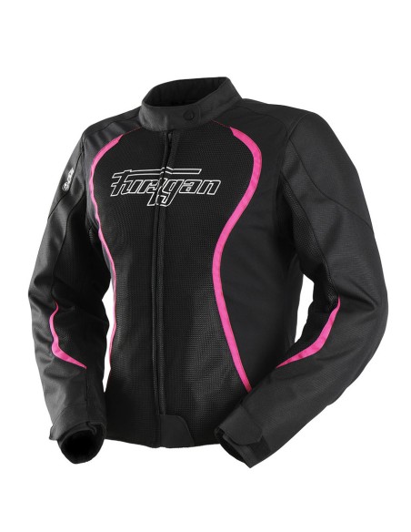 Furygan Veste Moto Textile Femme Odessa Vented 3en1 - Noir, blanc, rose