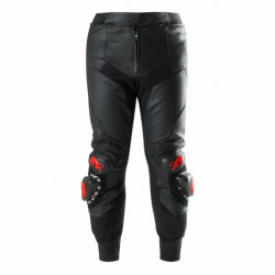 Furygan Pantalon Moto Cuir Drack - Noir et rouge