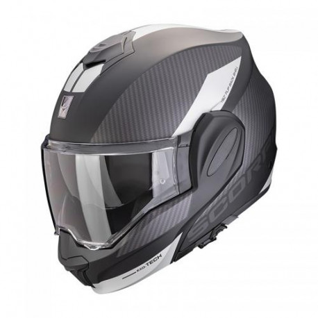 Casque Moto Modulable Scorpion EXO-TECH EVO Team Noir mat / Argent