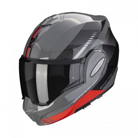 Scorpion EXO-TECH EVO Modular Motorcycle Helmet Genre Grey / Black / Red