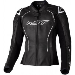 Motorcycle Leather Women Jacket RST S1 Black / White