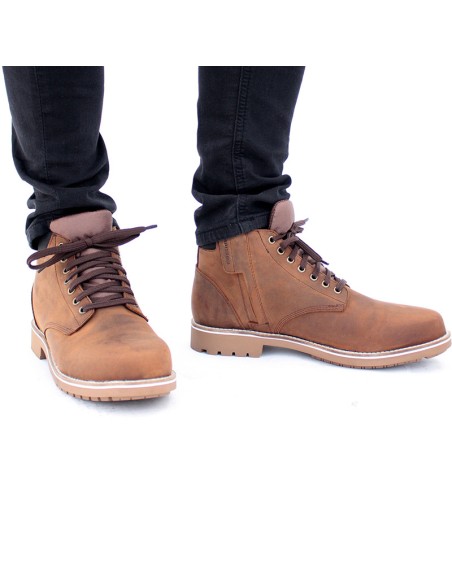 Harisson Custer Commando Brown Motorcycle Shoes