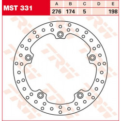 Brake disc Rear TRW MST331