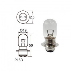 Light bulb P15d transparent