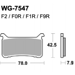 Scheibenbremsbeläge Vorne WRP WG-7547