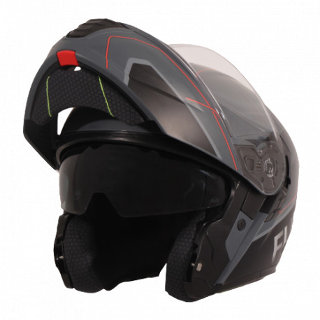 Casque Moto Vito Modulable Furio noir / rouge