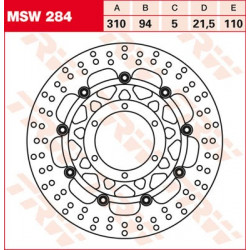 Bremsscheibe schwimmend Vorne TRW MSW284