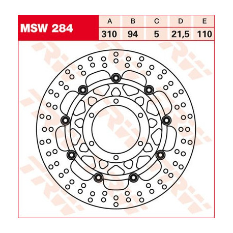 Brake disc floating Front TRW MSW284