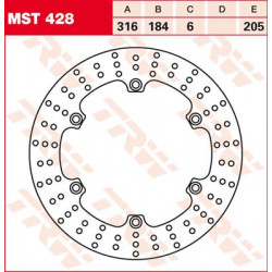 Brake disc Rigid Rear TRW MST428