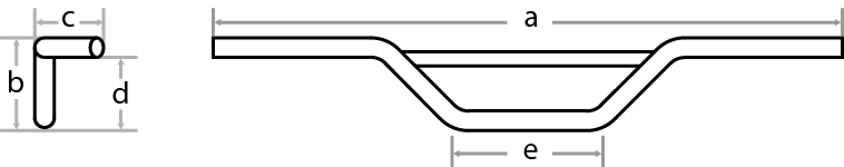 Fehling Handlebar with rounded strut Ø 25.4 mm / 880 mm