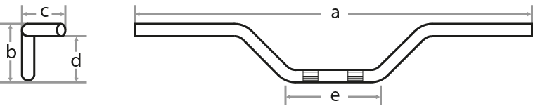 Guidon Fehling pour Chopper et Cruiser Ø 31.75 mm / 1000 mm